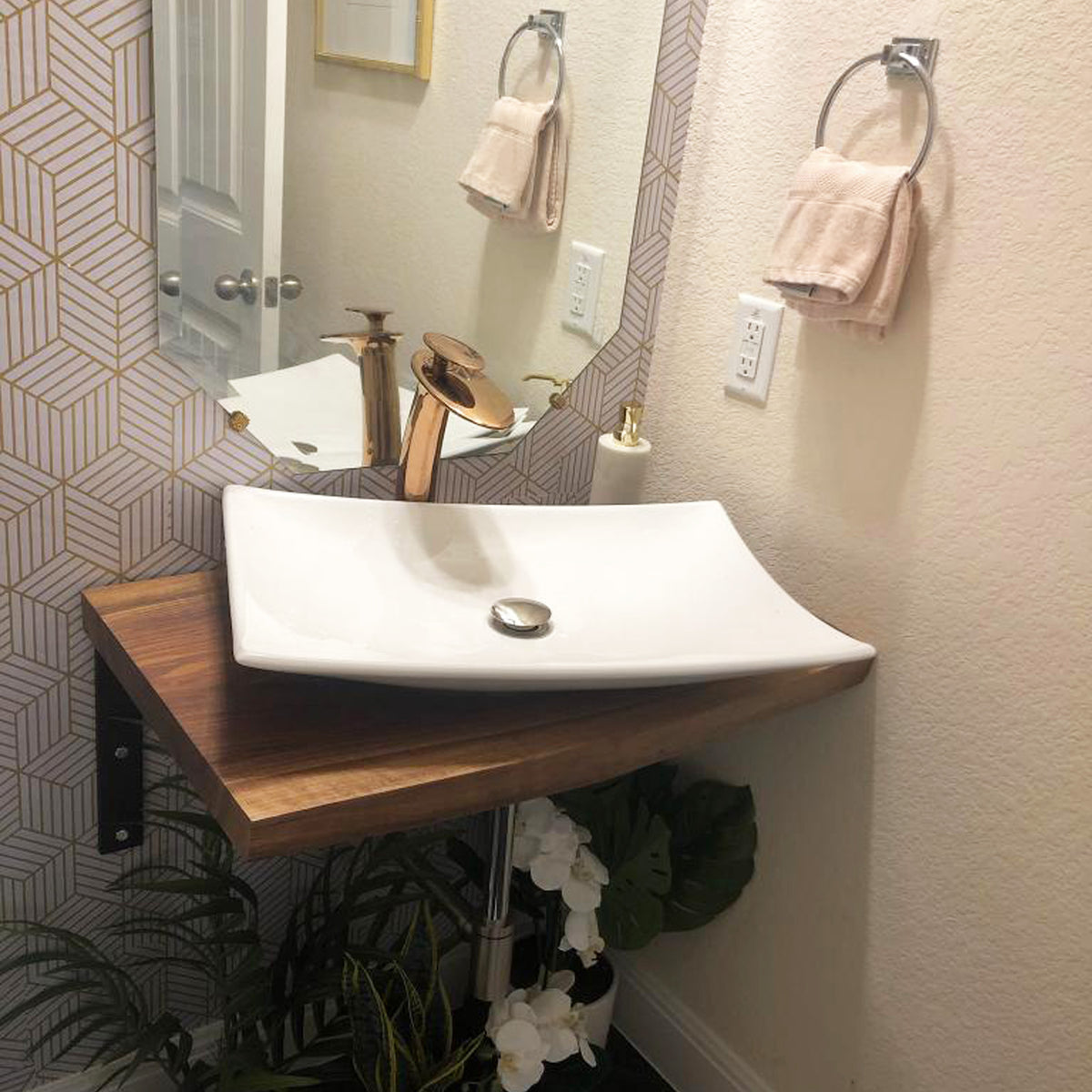 Floating Walnut Vanity – Wood Metal & Beyond