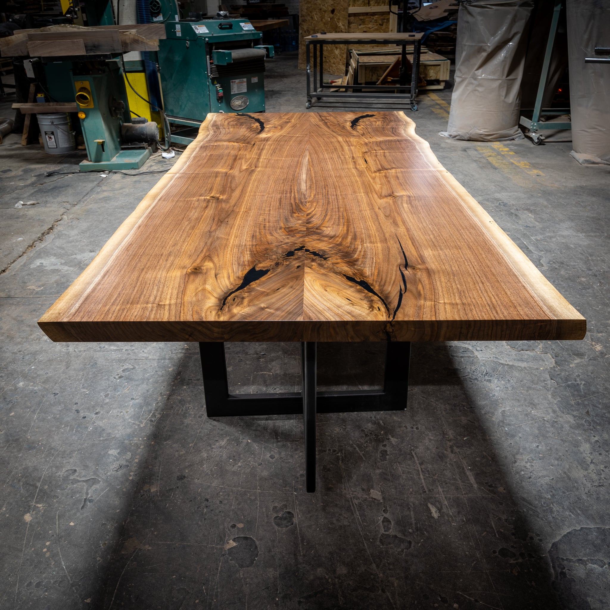 Black Walnut Book Matched Live Edge Dining Table No. 333 – Wood