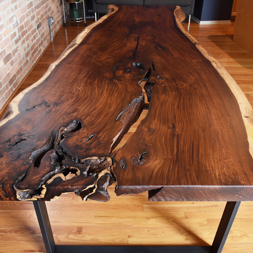 This beautiful Reclaimed Live Edge Table will serve as a stunning centerpiece for any room in your home.