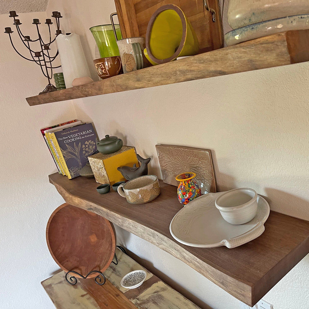 Our Floating Shelves provide extra storage space to your kitchen, family room, bathroom, bedroom or virtually any space. 
