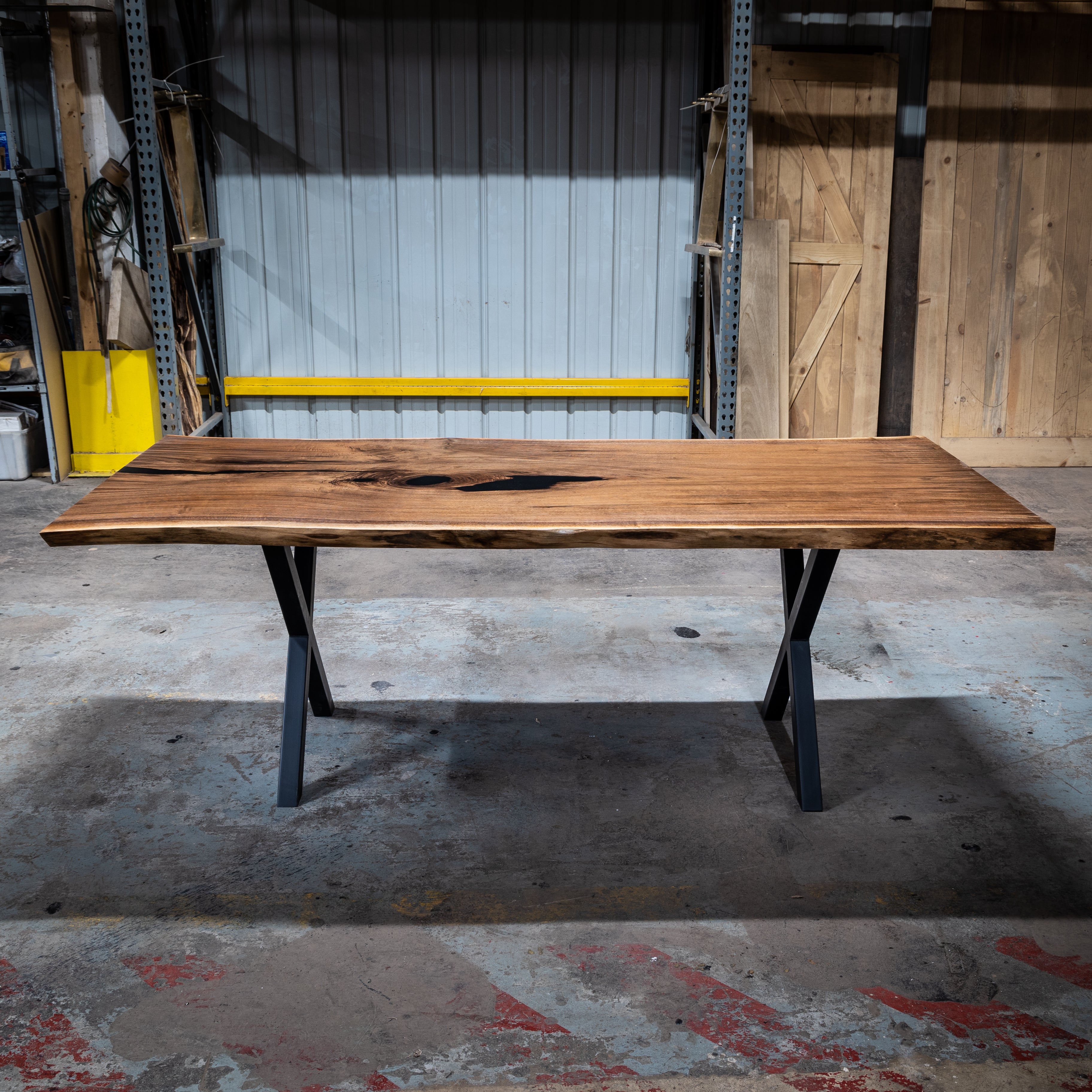 Wood Table With Metal Legs